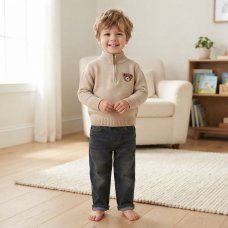 J16358: Boys Funnel Neck True Knit Jumper & Jeans Outfit (2-4 Years)